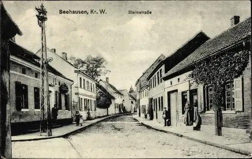 Ak Seehausen Wanzleben Börde in Sachsen Anhalt, Steinstraße