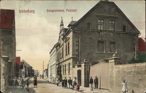 Ak Löderburg Staßfurt im Salzlandkreis, Langestraße, Postamt, Kinder