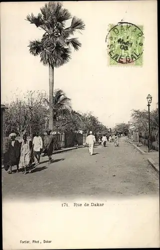 Ak Dakar Senegal, Eine Straße