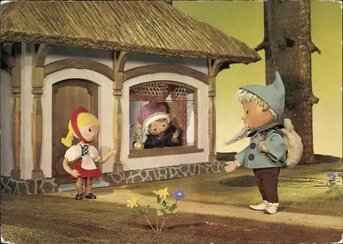 Ak Unser Sandmännchen, Sandmann, DDR Kinderfernsehen, Rotkäppchen, 6222