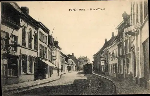 Ak Poperinghe Poperinge Westflandern, Rue d&#39;Ypres