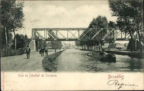 Postkarte Brüssel Brüssel, Schlachthofbrücke Cureghem