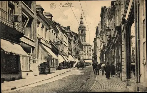 Ak Mons Wallonie Hennegau, La Grande Rue