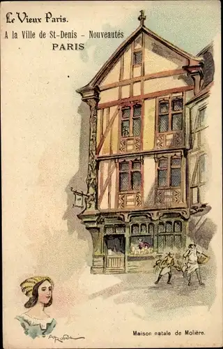 Künstler Litho Robida, Albert, Paris, Geburtsort von Moliere