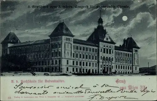 Mondschein Ak Wien 19. Döbling Österreich, KuK Hochschule für Bodenkultur