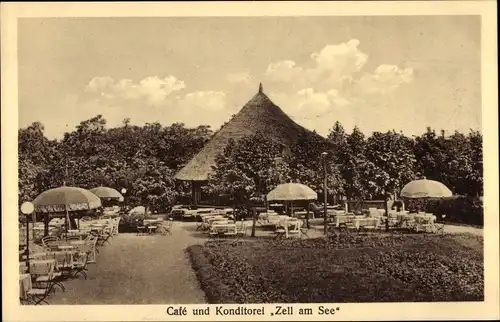Ak Polczyn Zdrój Bad Polzin Pommern, Café und Konditorei Zell am See