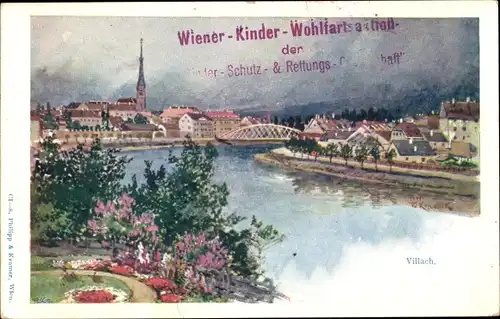 Künstler Ak Villach in Kärnten, Panorama