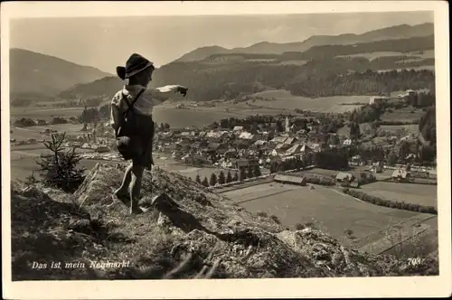 Ak Neumarkt in der Steiermark, Gesamtansicht, Kind in Tracht