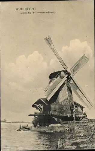 Ak Dordrecht Südholland Niederlande, Molen, 's Gravendeelschendijk