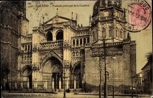 Ak Toledo Kastilien La Mancha Spanien, Kathedrale, Hauptfassade