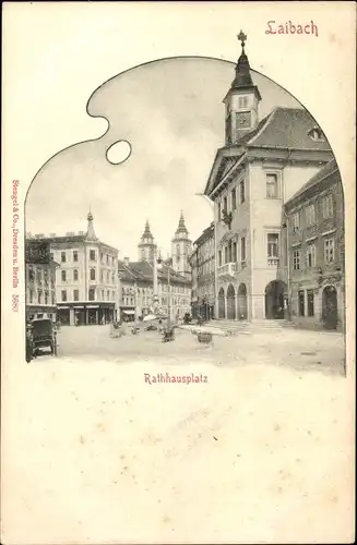 Ak Ljubljana Laibach Slowenien, Rathausplatz