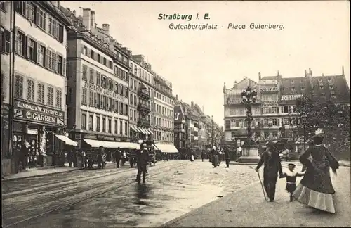 Ak Straßburg Straßburg Elsass Bas-Rhin, Gutenbergplatz