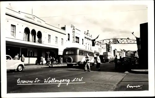 Ak Wollongong New South Wales Australien, Crown Street, Autobus