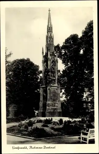 Ak Greifswald Mecklenburg Vorpommern, Rubenow Denkmal