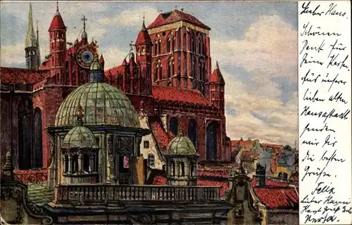 Künstler Ak Kreisel, Paul, Gdańsk Danzig, Kgl. Kapelle und St. Marienkirche