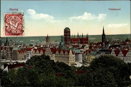 Ak Gdańsk Danzig, Gesamtansicht