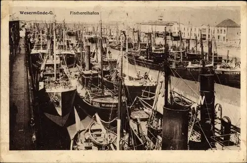 Ak Wesermünde Geestemünde Bremerhaven, Fischereihafen