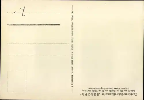 Ak Turbinen Schnelldampfer Europa, NDL, Hafen