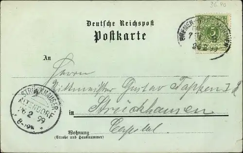 Mondschein Litho Rastede in Oldenburg, Rasteder Hof, Tor