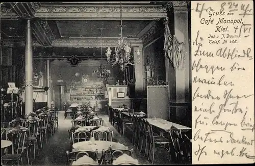 Ak Kiel in Schleswig Holstein, Cafe Monopol, Innenansicht