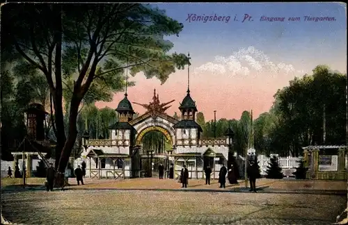 Ak Kaliningrad Königsberg Ostpreußen, Eingang zum Tiergarten