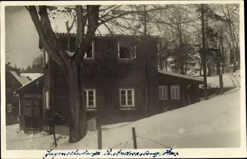 Foto Ak Sankt Andreasberg Braunlage im Oberharz, Jugendherberge, Winter