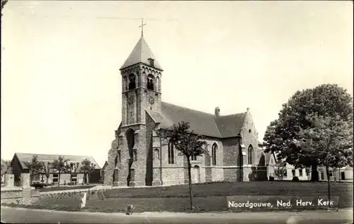 Ak Noordgouwe Schouwen Duiveland Zeeland Niederlande, N. H. Kirche