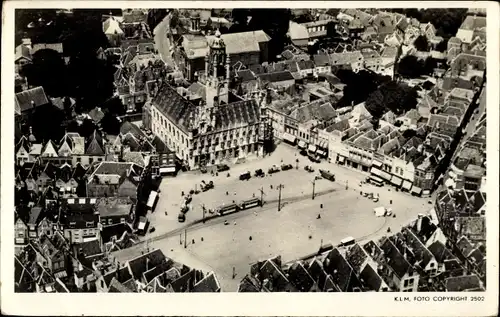 Ak Middelburg Zeeland Niederlande, Markt, Rathaus, Luftaufnahme vor 1940