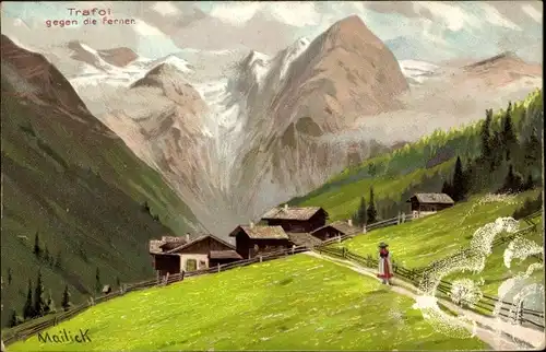 Künstler Litho Mailick, Trafoi Stilfs Stelvio Südtirol, Panorama, Ferner