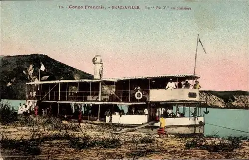 Ak Brazzaville Französisch Kongo, Pius X. auf einer Kreuzfahrt