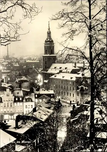 Ak Greiz im Vogtland, Winteransicht