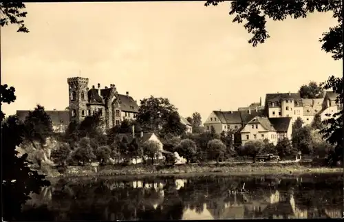 Ak Ronneburg in Thüringen, Schloss mit Baderteich