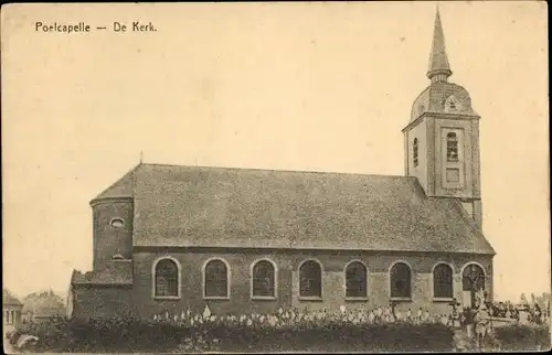 Ak Langemark Poelkapelle Westflandern, De Kerk