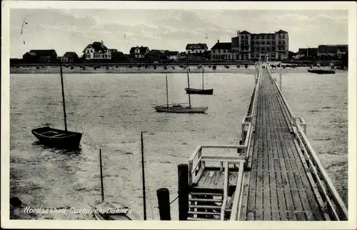 Ak Nordseebad Duhnen Cuxhaven, Blick vom Steg zum Strand