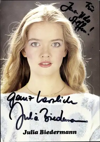 Ak Schauspielerin Julia Biedermann, Portrait, Autogramm