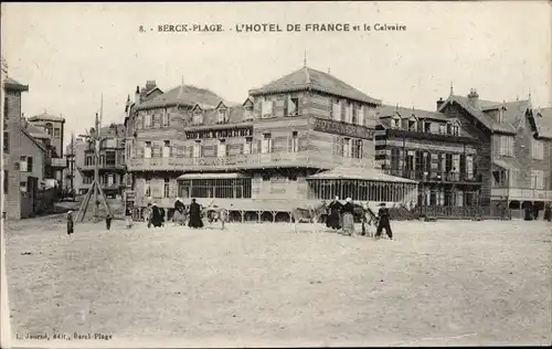 Ak Berck Plage Pas de Calais, Hotel de France, Calvaire