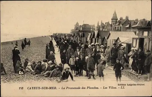 Ak Cayeux sur Mer Somme, Promenade des Planches, Villen