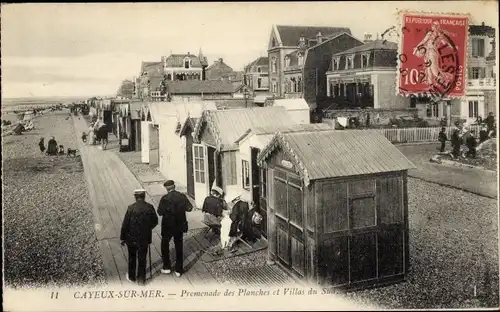 Ak Cayeux sur Mer Somme, Promenade des Planches, Villen