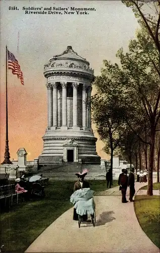Ak New York City USA, Riverside Drive, Soldiers' and Sailors' Monument