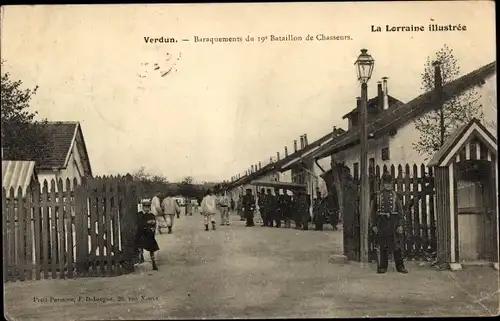 Ak Verdun Lothringen Maas, Kaserne des 19. Jägerbataillons