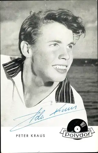 Ak Sänger und Schauspieler Peter Kraus, Portrait, Autogramm, Polydor