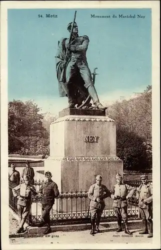 Ak Metz Moselle, Monument du Marechal Ney