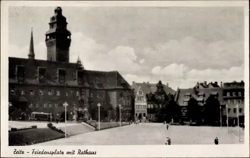 Ak Zeitz im Burgenlandkreis, Friedensplatz, Rathaus