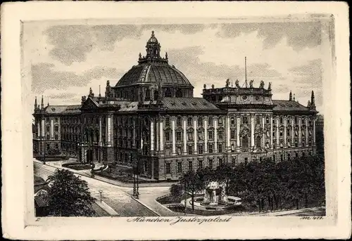 Künstler Ak München, Justizpalast