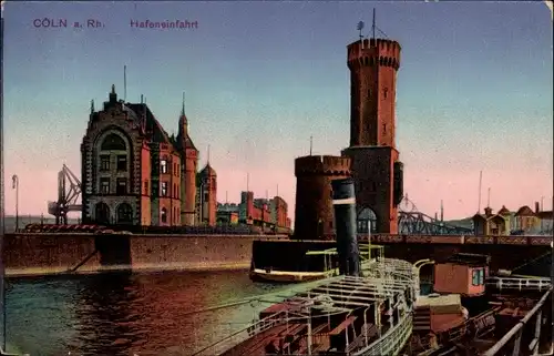 Ak Köln am Rhein, Hafeneinfahrt
