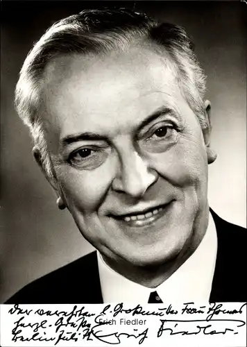 Ak Schauspieler Erich Fiedler, Portrait, Autogramm