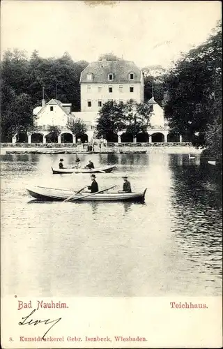 Ak Bad Nauheim in Hessen, Teichhaus, Boote