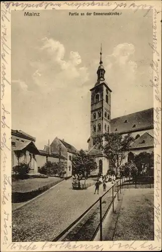 Ak Mainz am Rhein, Partie an der Emmeranskirche