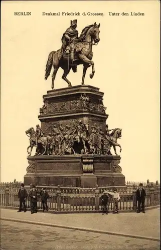 Ak Berlin Mitte, Unter den Linden, Denkmal Friedrich d. Großen