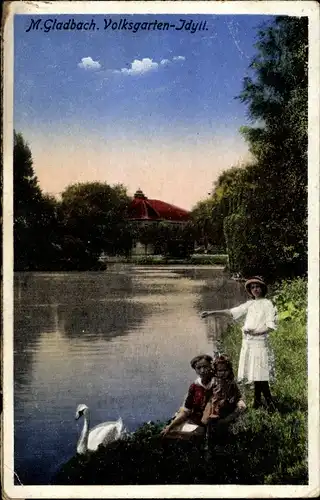 Ak Mönchengladbach am Niederrhein, Volksgarten-Idyll